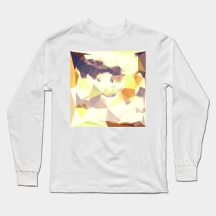 Golden Wheat Abstract Low Polygon Background Long Sleeve T-Shirt